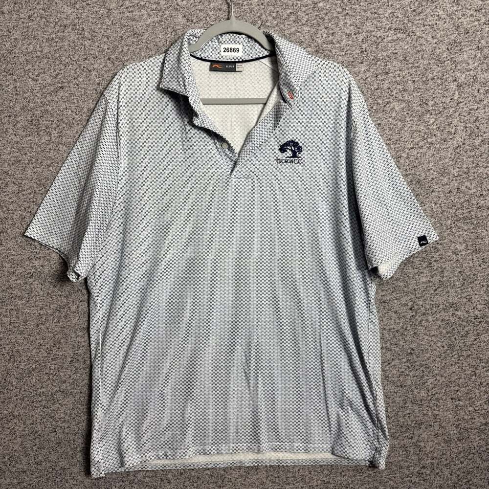 KJUS Men's Size XL Comfort Fit Hallow Pima Short Sleeve Polo Shirt
